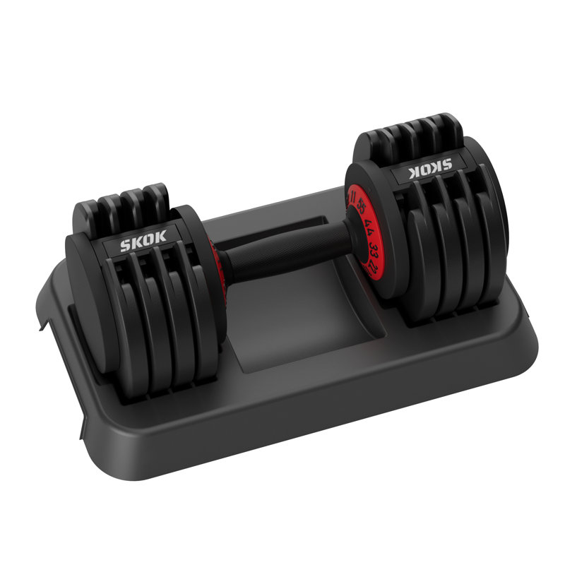 SKOK 55 lbs Adjustable Dumbbells Weight Set, Single, Black