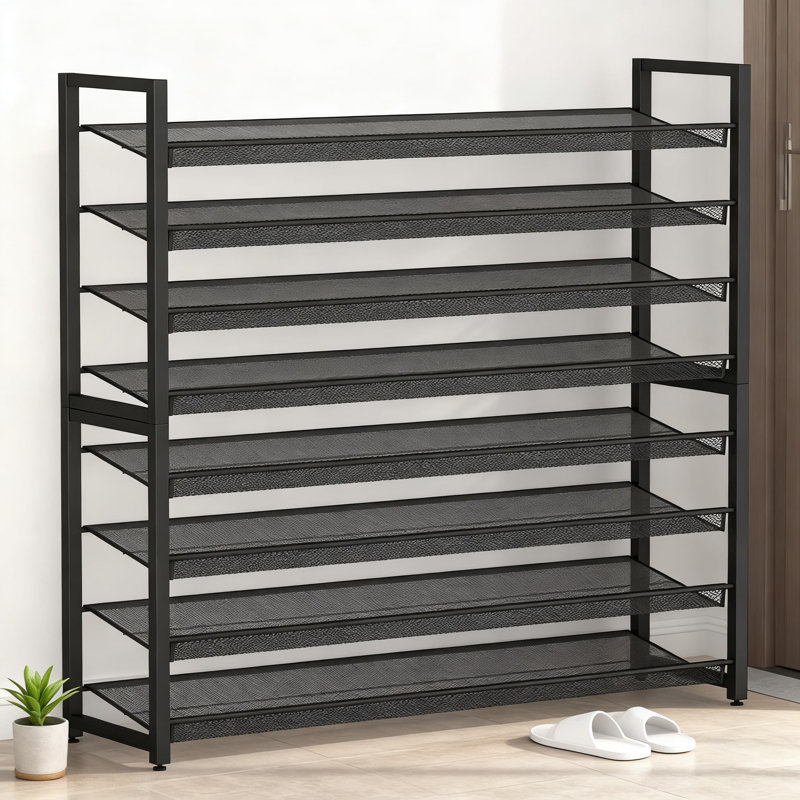 Large 8-Tier Shoe Rack Organizer, Heavy-Duty Stackable Metal Shoe Storage For Closet, Entryway, Garage, Holds Up To 50 Pairs Of Shoes