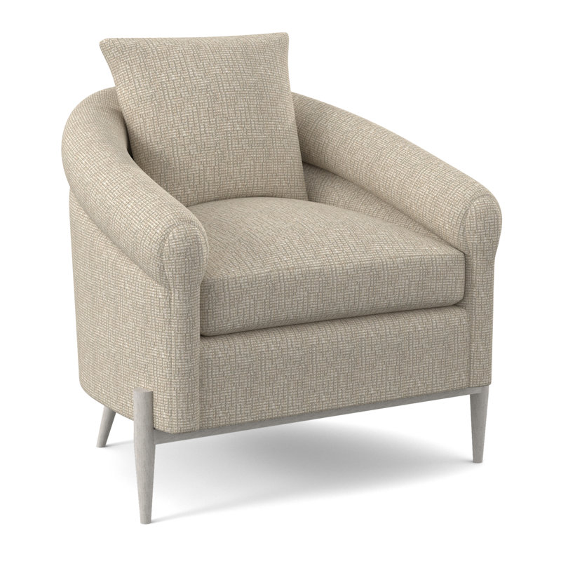 Jaxson Upholstered Armchair, Bisque, Stepping Stones Ivory Viscose