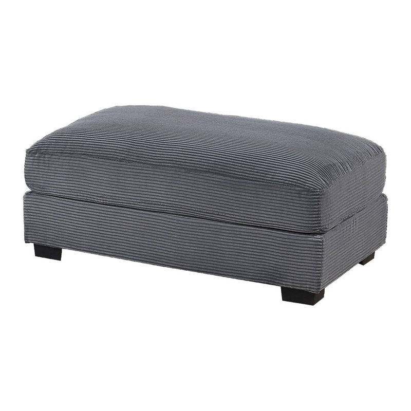 Repose-pieds en velours côtelé l 45,4 po, Gris