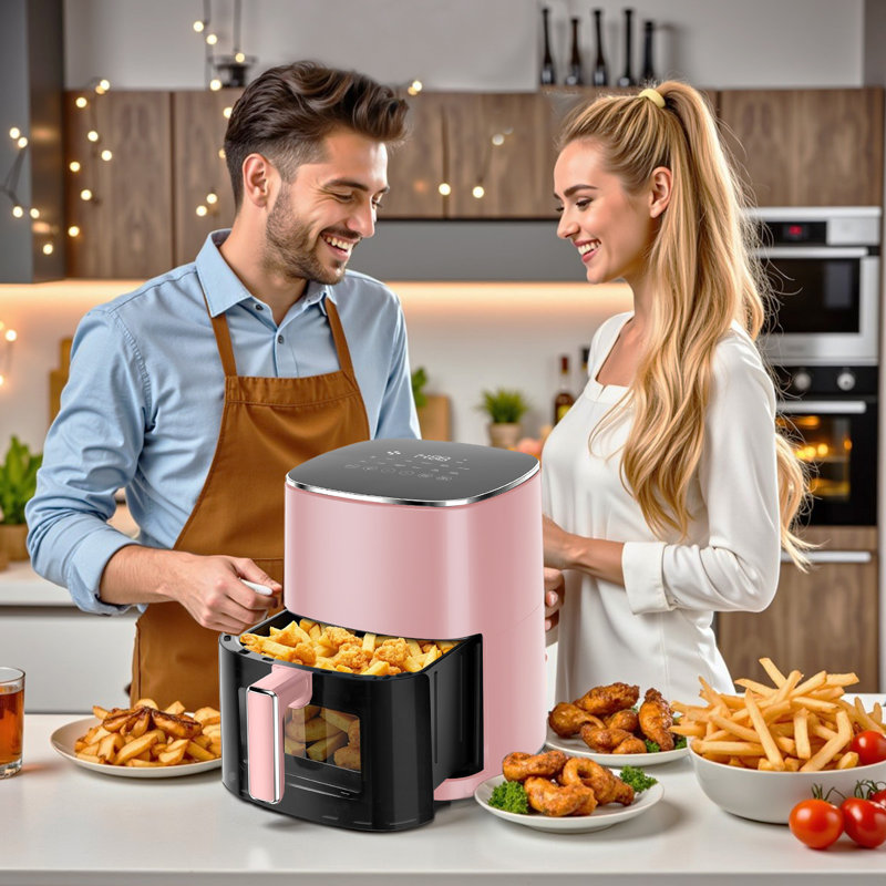 Friteuse 12 en 1 Homewell avec capacité de 6 pintes, fenêtre de visualisation, friture, rôtissage, réchauffage, déshydratation, cuisson, vapeur et plus encore, température maximale de 400 ° F