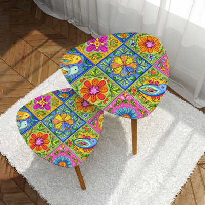 Ensemble de 2 tables basses gigognes Triangle