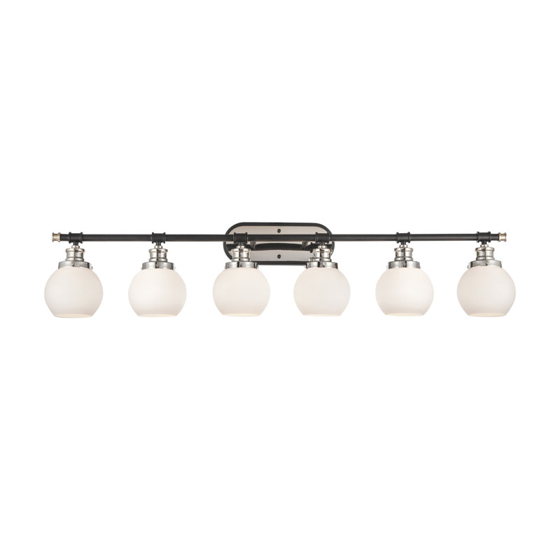 Arnecia 6 - Light Dimmable Vanity Light, Seedy, Black Polished Nickel