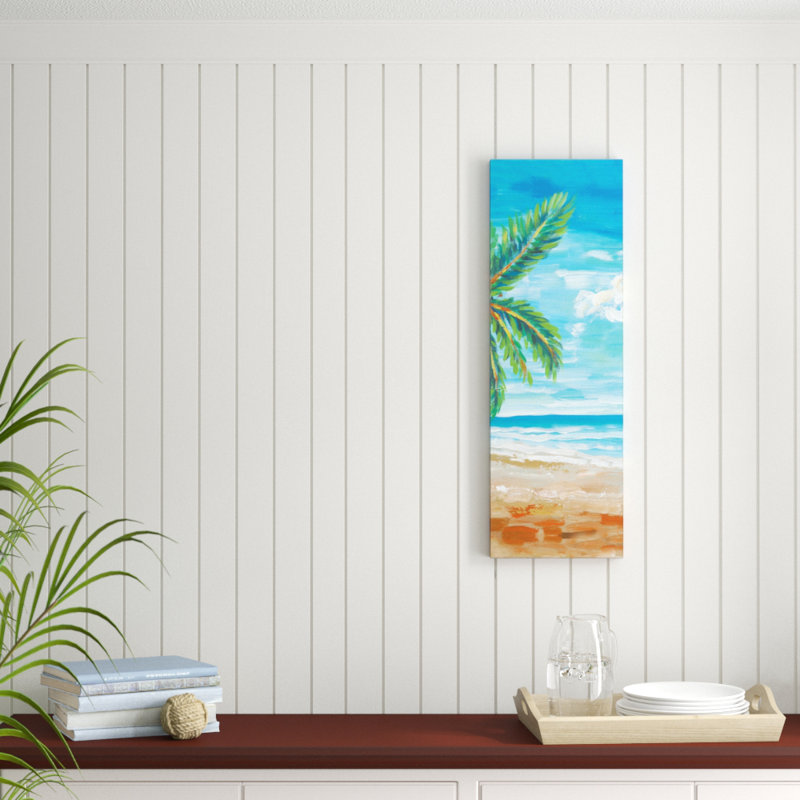 « beach scene », impression sur toile, H 36 po x l 12 po, Toile tendue