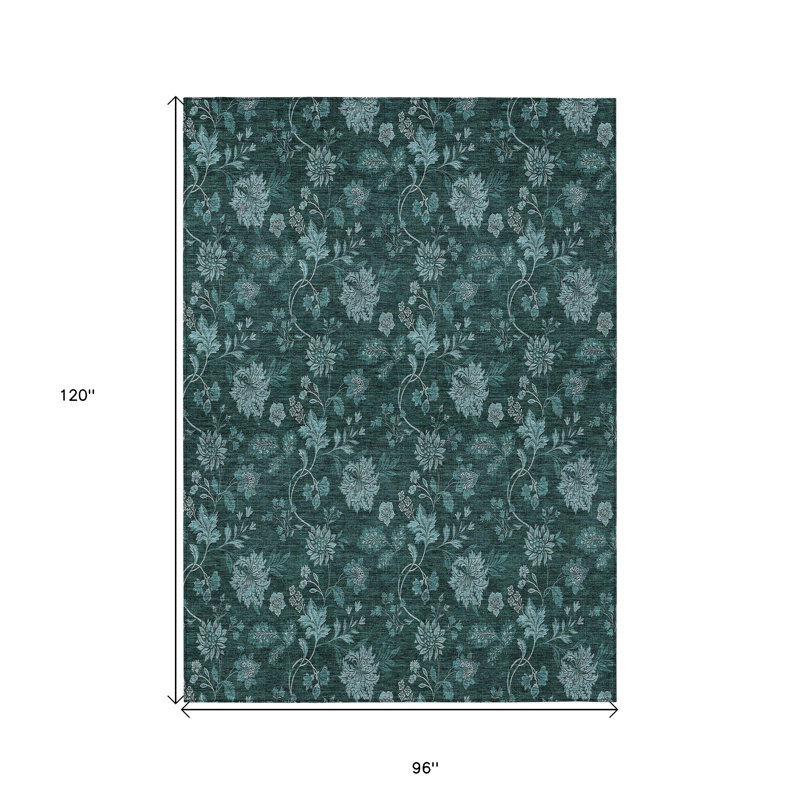 Tapis bleu sarcelle et turquoise 8 'X 10'