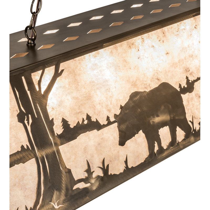 Bear at Lake 6 - Light Pendant, 22" - 42" H x 48" W x 17" D