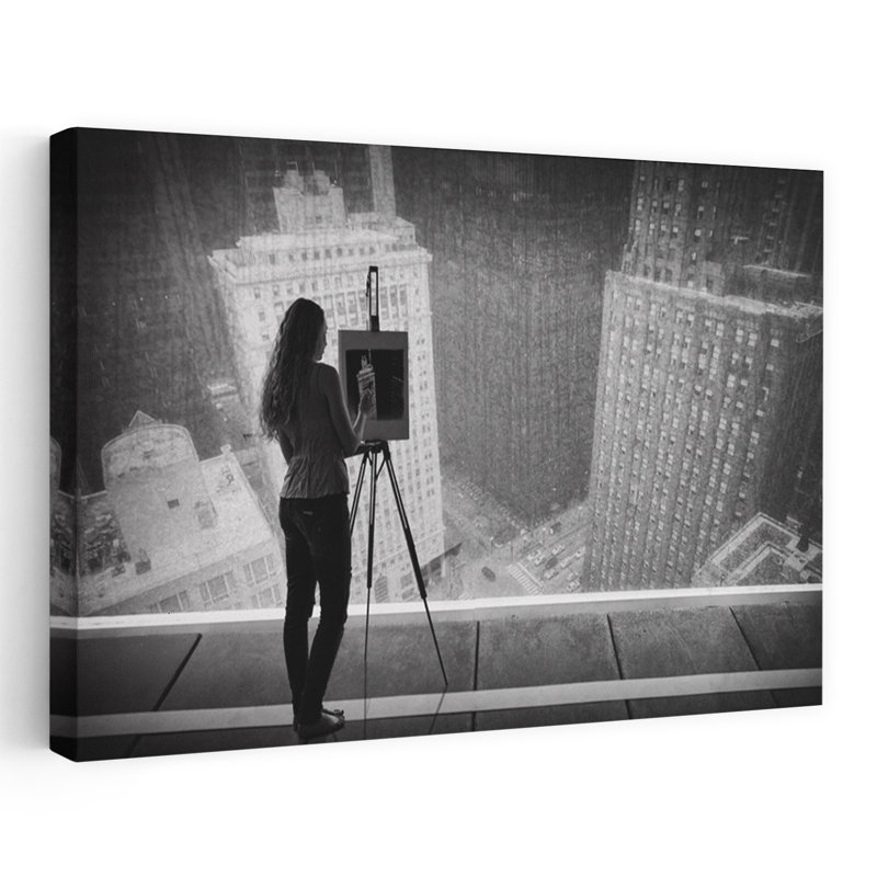The Architecture Painter Abstract Contemporary Architecture City Wall Art 1 Piece Wrapped Canvas Wall Art