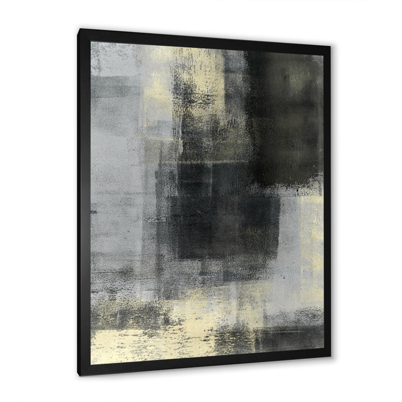 Art moderne gris et bleu II 2FDP47708, Cadre noir, H 20 po x l 12 po x P 1 po