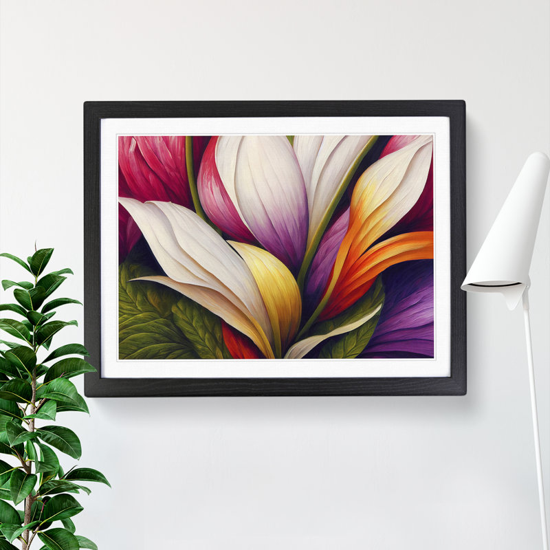 Magnificent Flowers - Single Picture Frame Print, Black, 25cm H x 34cm W x 2cm D