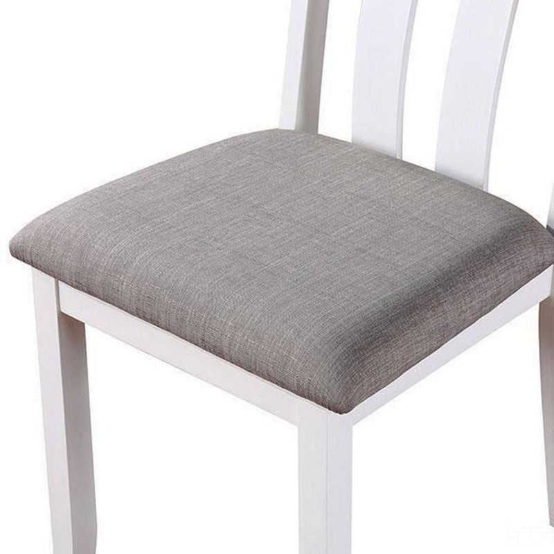 5 pièces, ensemble de salle à manger, table, 4 chaises, coussins en tissu gris, chaises