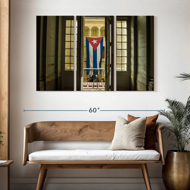 Borges Cuba Flag On Window, 32" H x 50" W