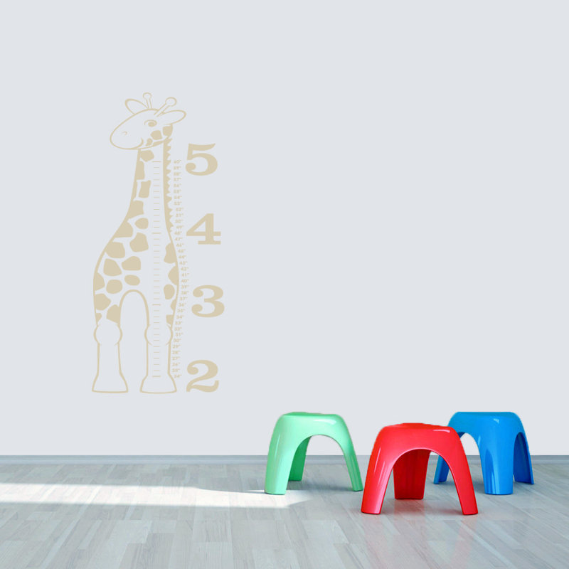 Décalcomanie murale « giraffe growth chart », Beige