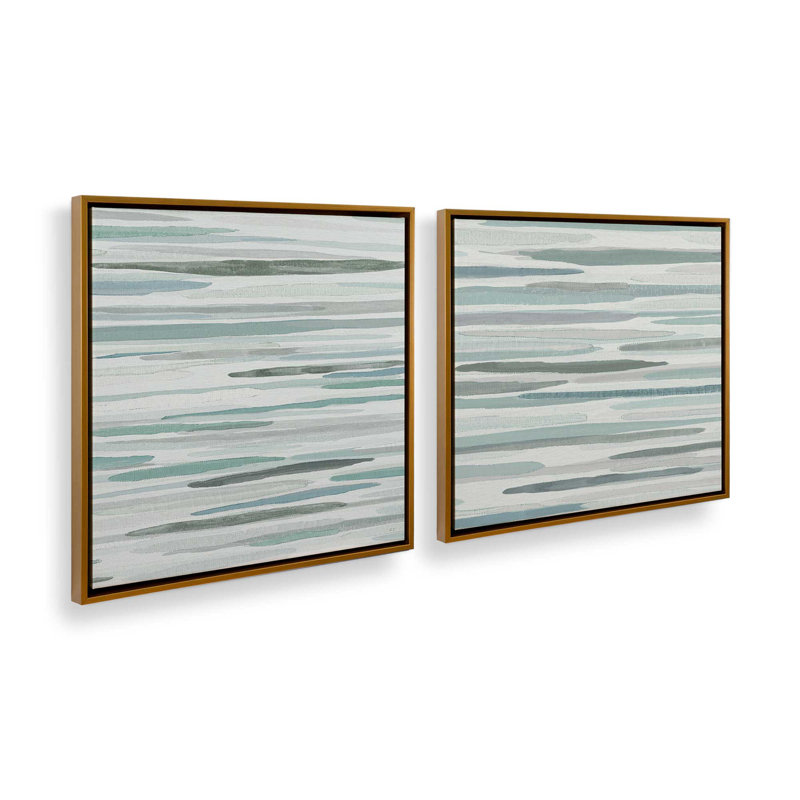 24 "x 24" Cresting Calm, ensemble de 2 impressions sur toile, Cadre doré poli, H 12,75 po x l 12,75 po x P 1,75 po