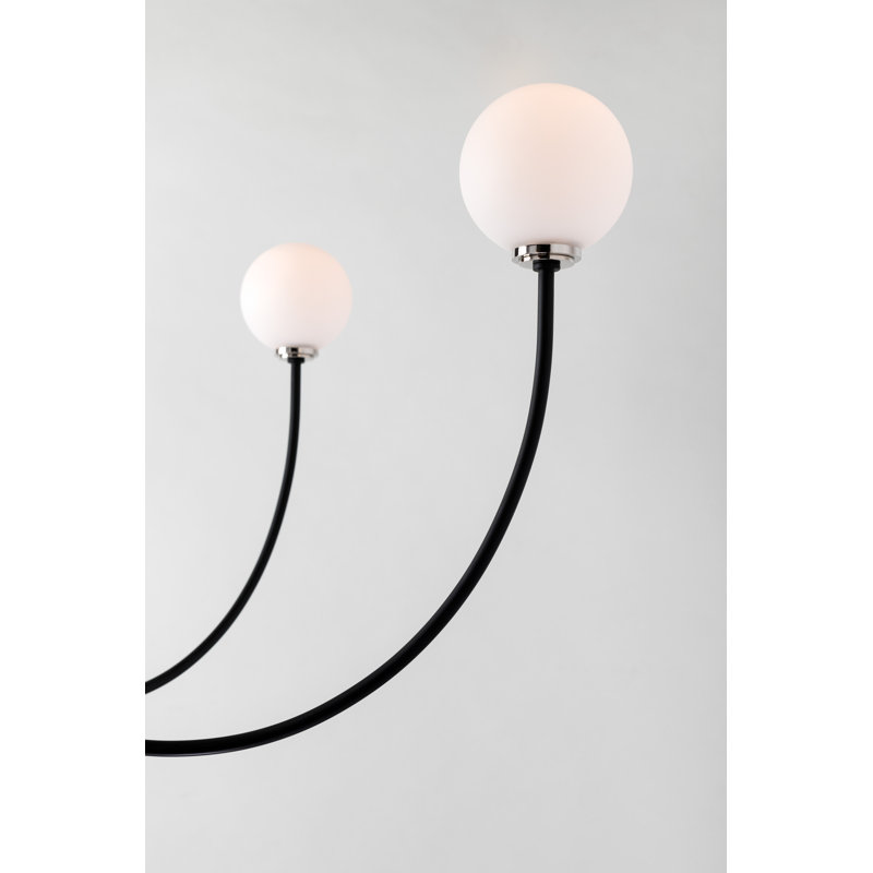 7 - Light Dimmable Classic / Traditional Chandelier, Polished Nickel/Black