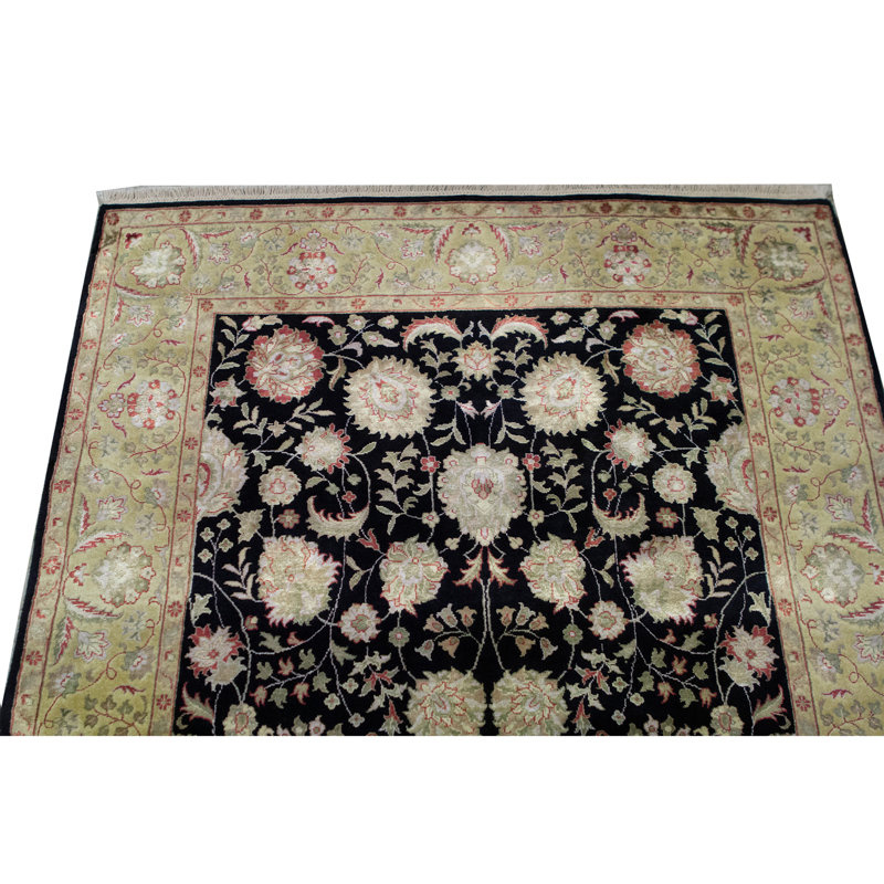 Hand Woven Silk and Wool Area Rug