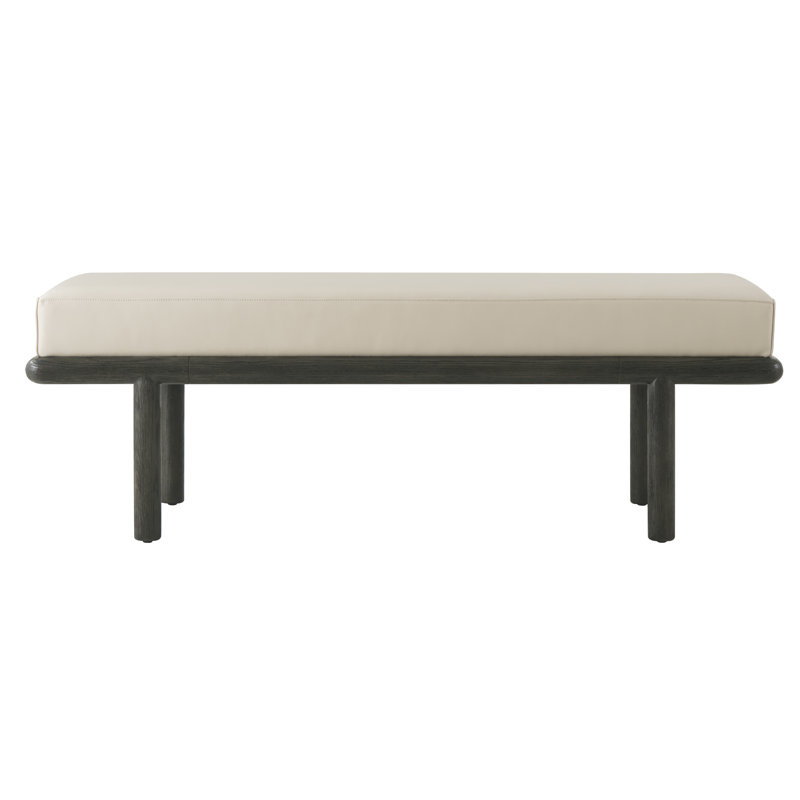 Repose Leather Bench, Charcoal Oak