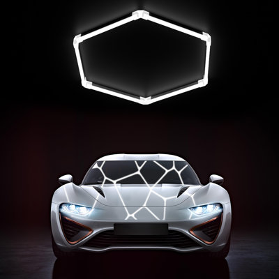 2025 New DIY Plug-in Hexagonal LED Ceiling Light – Ultra-Bright Honeycomb Design, Ideal for Garages, Supermarkets, Malls, Car Shows, Basements, and More – Perfect for Valentine's Day