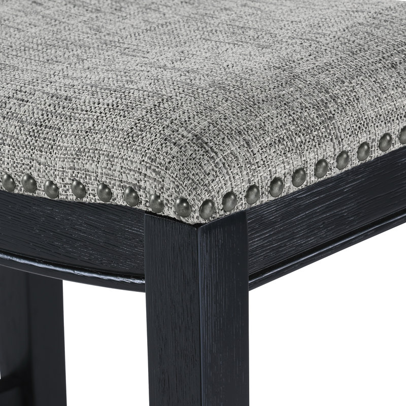 Tabouret de bar et de comptoir Clewiston, Graphite, Noir, Tabouret de comptoir (assise de 24,75 po de hauteu