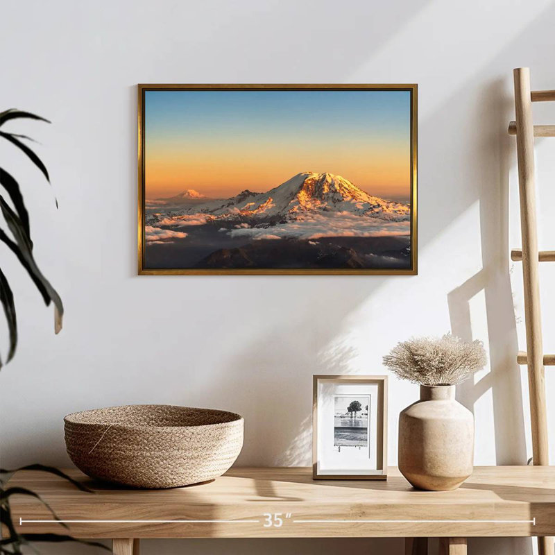 Winter Cascade Range, 19" X 13", Floating Frame Gold