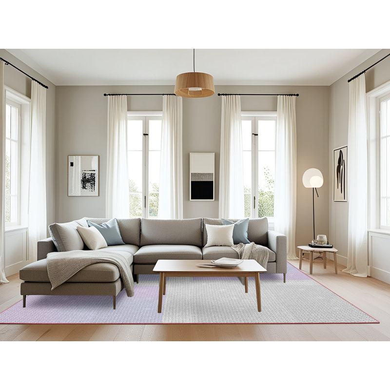 Tapis de zone mauve à motifs Hoelscher, Rectangle 8 pi x 12 pi