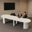 Table de conférence extensible en bois de 132,8 pouces, table de réunion ovale pliable pour 1 à 10 personnes-1046252433