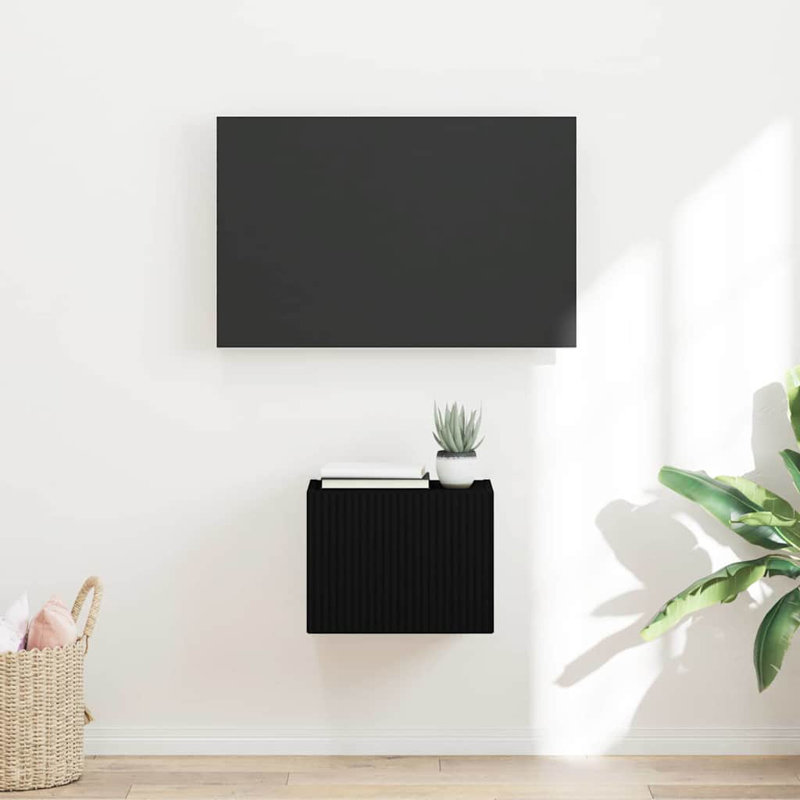 Unfinished TV Stand, 29.5cm H x 39cm L x 31cm W, Black