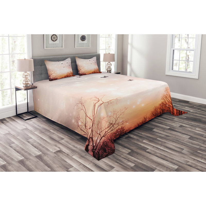 Ebern Designs Frasher Bedspread with Pillow Shams, 220 x 264 cm