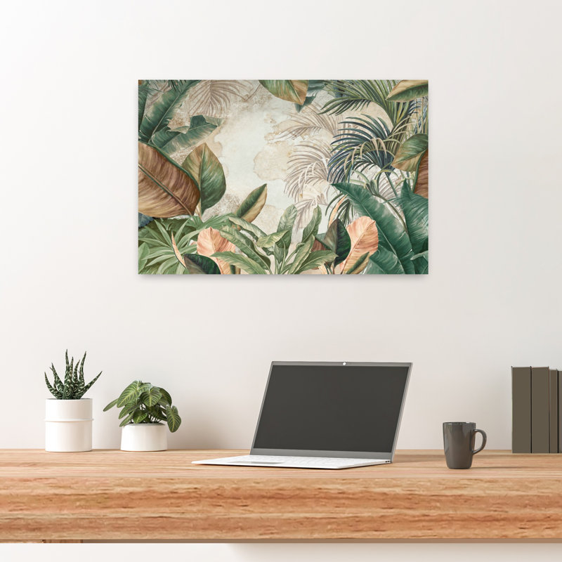 Art tropical tropical contemporain abstrait, H 16 po x l 24 po