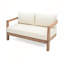 Ensemble de conversation d'extérieur en bois d'acacia pour 2 personnes avec coussins et table basse