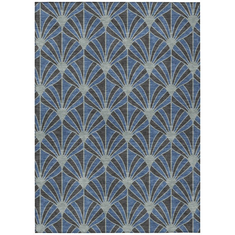 Machine Washable Indoor/Outdoor Lipman ACN2426 Mid-Century Modern Rug, Rectangle 10' x 14'