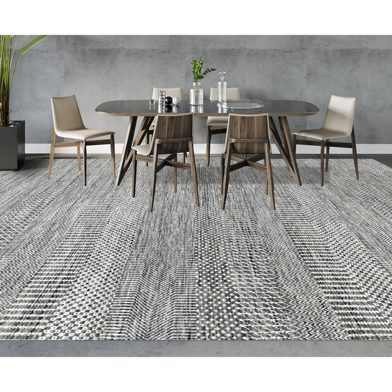 Area Rug in Light Gray, Rectangle 9' x 12'