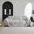 Chenille abstraite gris clair