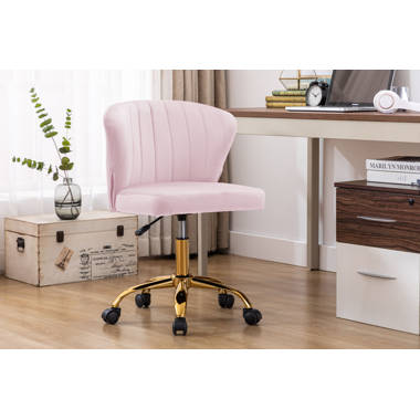 Dylon Teddy Fabric Office Chair with Gold Chrome Legs Willa Arlo Interiors Upholstery Color: Black