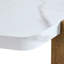 Table basse géométrique moderne de 31 pouces | Surface en faux marbre blanc et base en grain de bois stable | Capacité de 250 lb | Idée de cadeau