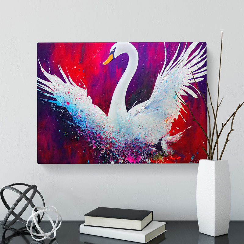 Swan Splash Vol.3 Abstract - Wrapped Canvas, 35cm H x 50cm W x 3cm D