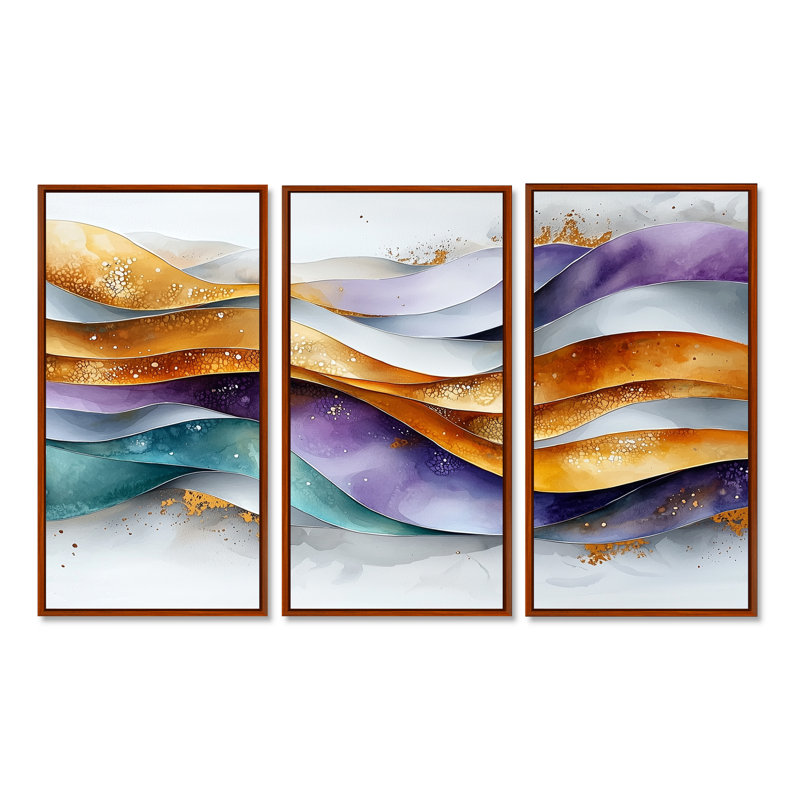 Lavande abstraite et motifs voilés d'hiver II, H 40 po x l 60 po, Impression encadrée sans passe-partout, Brun