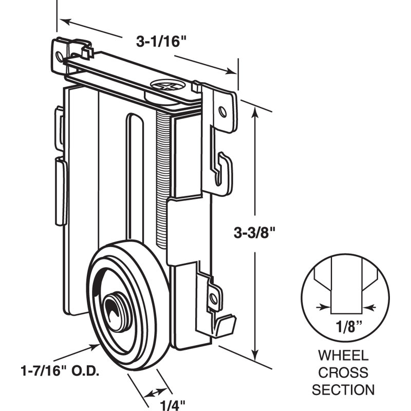 Prime-Line Flat Mirror Door Roller