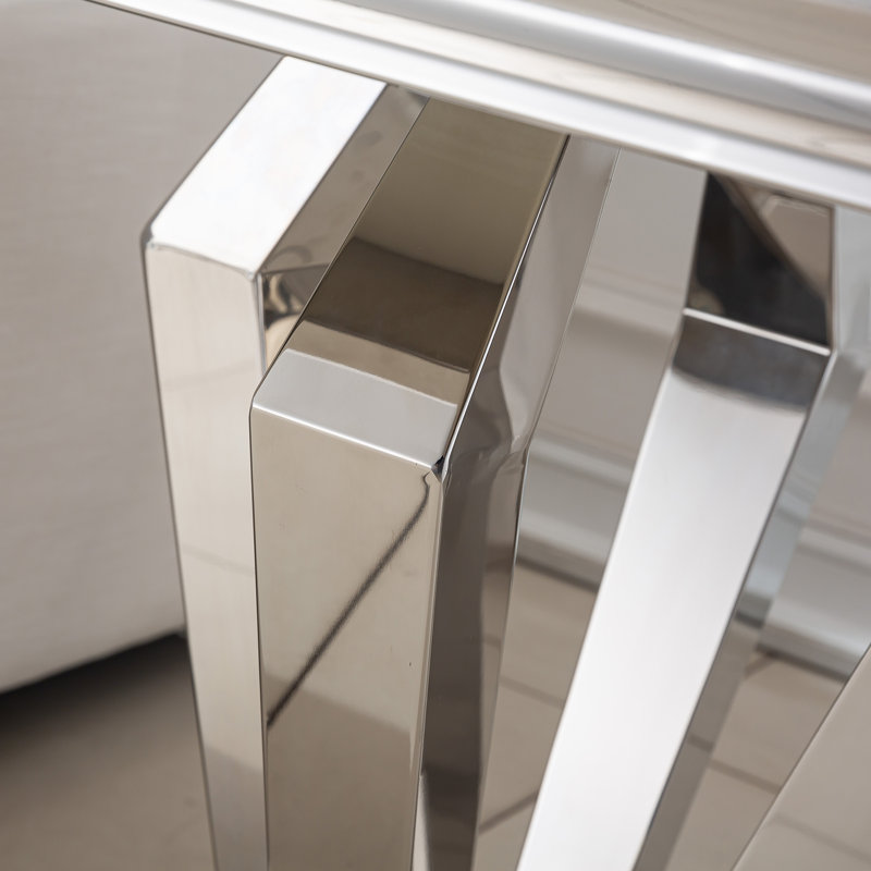 Dezhaun End Table, White, Silver