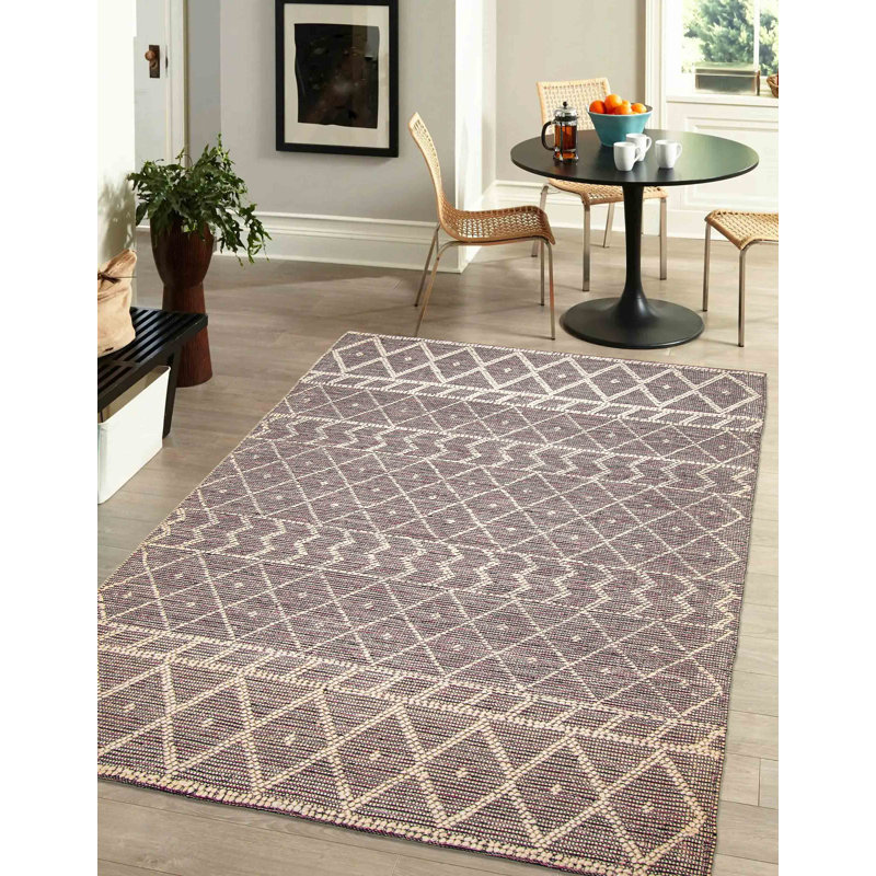 Tapis rose nouvel âge en laine 6 pi 1 po x 9 pi 5 po Iamandi