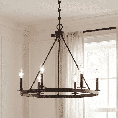 Lustre 6 lumières façon bougie Fontanne