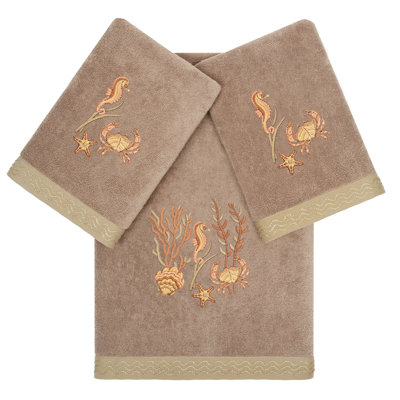 100% Turkish Cotton Aaron 3 Piece Embellished Towel Set