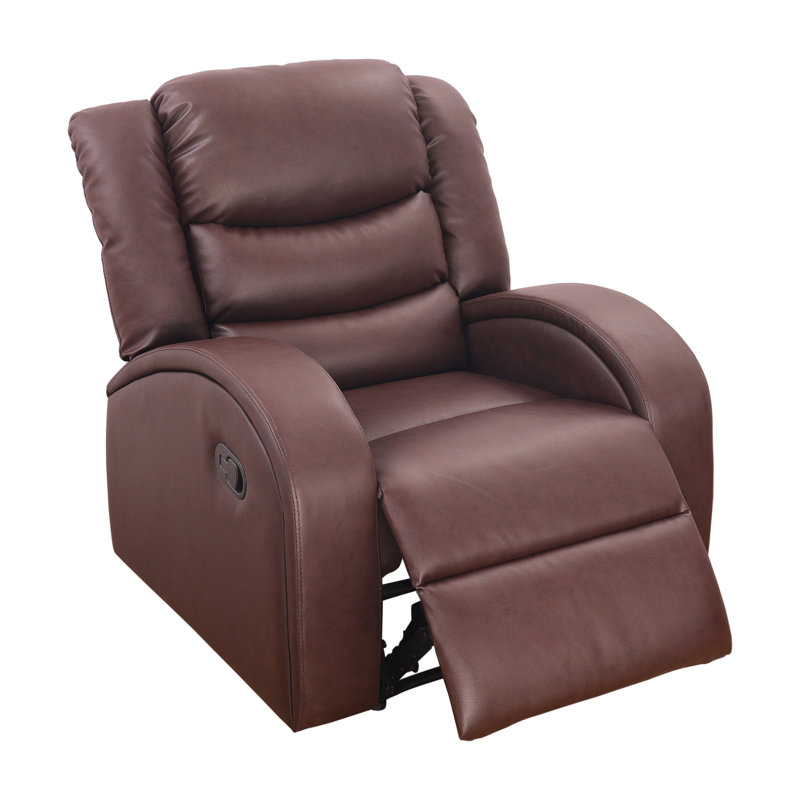 Ensemble de salon inclinable en similicuir Mcpeak, Similicuir brun