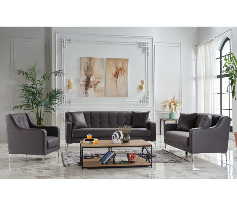 Khalif 62.6'' Upholstered Biscuit Convertible Sofa