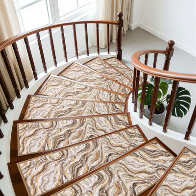 Non-Slip Stair Treads with Tape Abstract Stair Runner Rug