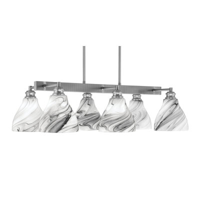 Edge 6 - Light Dimmable Kitchen Island Modern Linear Chandelier