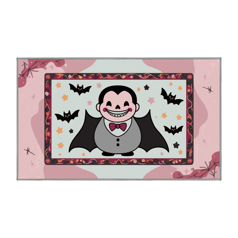 Tapis de vacances d'Halloween The Holiday Aisle®, Rectangle 5 pi x 7 pi