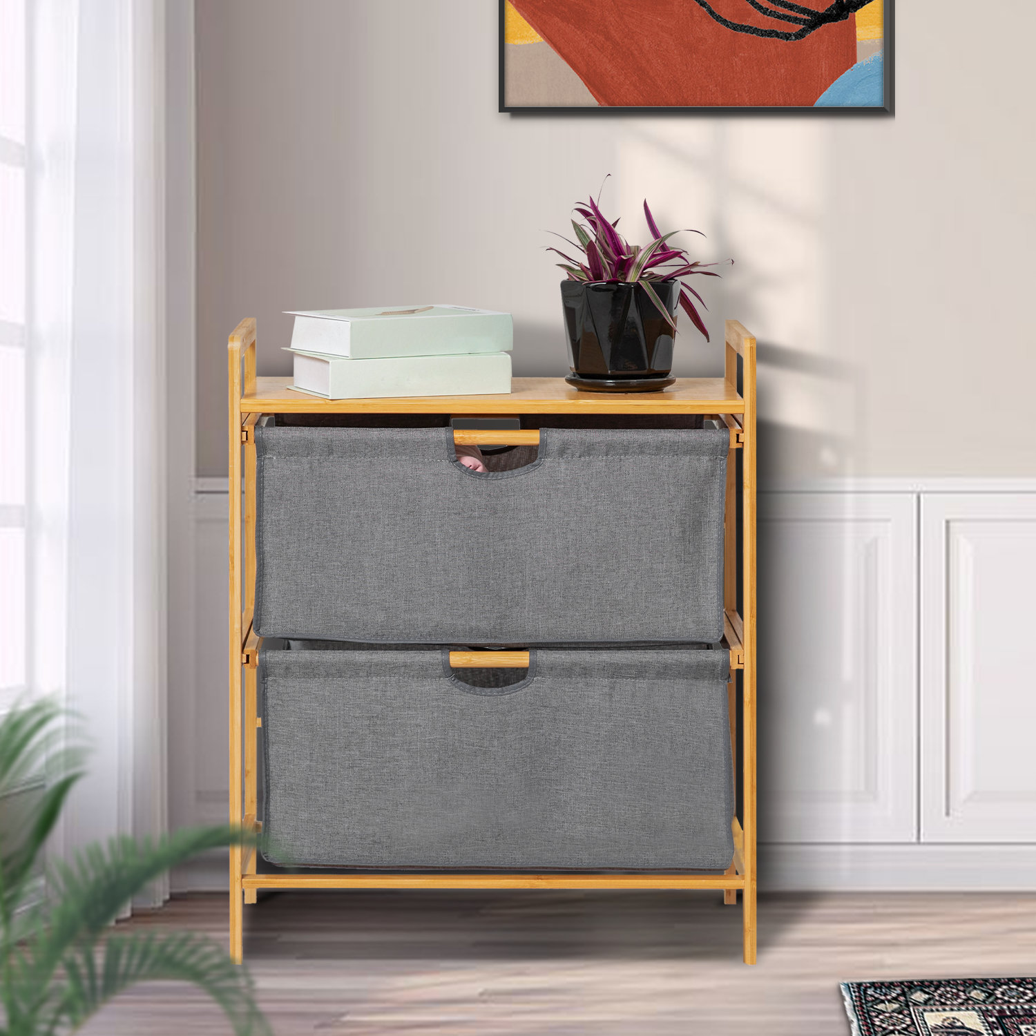 Latitude Run® Bathroom 3 Tiers Rayon from Bamboo Laundry Basket Linen