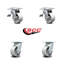 Ensemble de roulettes pivotantes 4 pouces en acier semi-pivotant 4 pouces