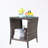 Square shape Coffee Table with tempered glass and shelf
