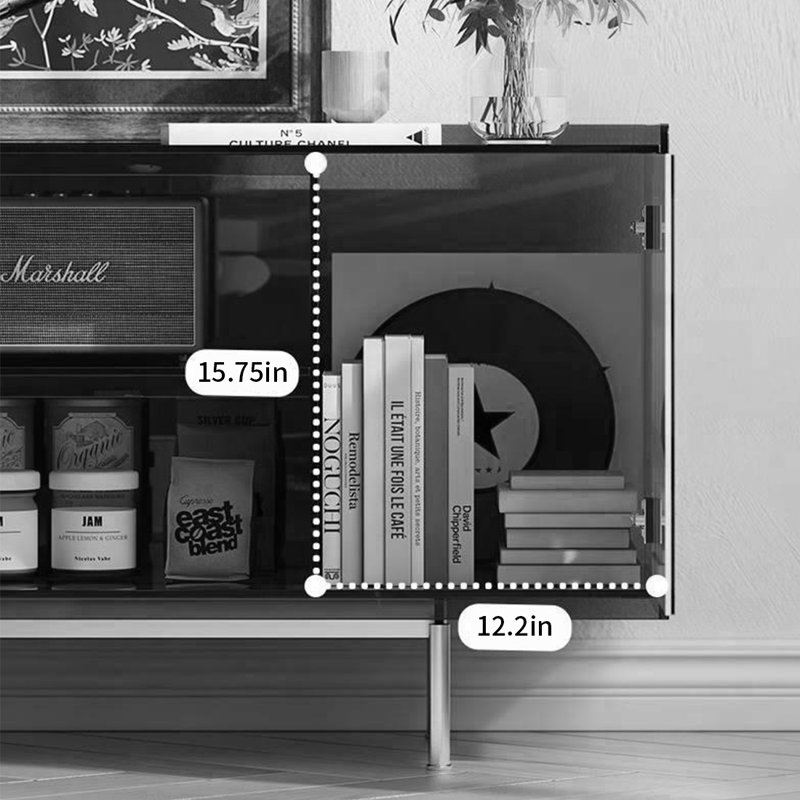 Armoire moderne en acrylique, Noir / argenté